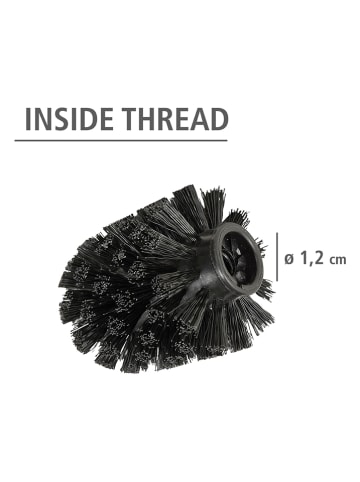 Wenko 10-delige set: vervangende toiletborstelkoppen zwart - (H)10 x Ø 8 cm