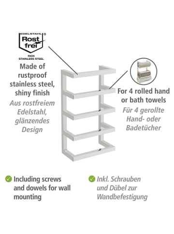 Wenko Handdoekenrek "Fondiro" wit - (B)24 x (H)42 x (D)12 cm