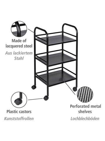 Wenko Badkamertrolley zwart - (B)41 x (H)75 x (D)32 cm