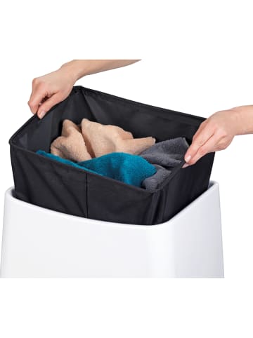 Wenko Wäschehocker "Wing" in Weiß - (B)45 x (H)48 x (T)33 cm