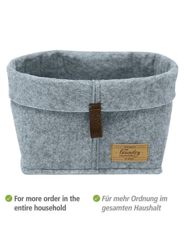 Wenko 2-delige set: opbergmanden "Feli" grijs - (B)18 x (H)13 x (D)12 cm