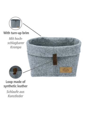 Wenko 2er-Set: Aufbewahrungskorb "Feli" in Grau - (B)24 x (H)16 x (T)16 cm