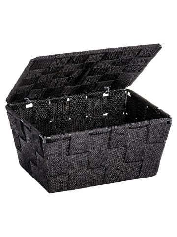 Wenko 2-delige set: opbergmanden "Adria" zwart - (B)19 x (H)10 x (D)14 cm