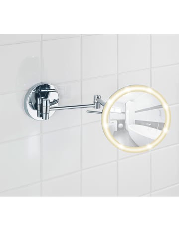 Wenko Led-wandspiegel "Aura" zilverkleurig - Ø 16,5 cm