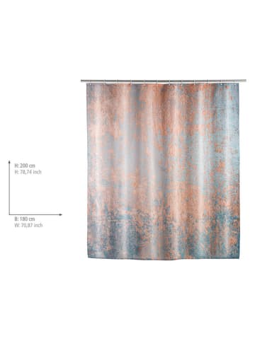 Wenko Zasłona prysznicowa "Agate" w kolorze błękitno-jasnobrązowym - 200 x 180 cm