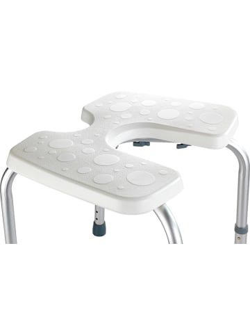 Wenko Douche- en badkruk wit/zilverkleurig - (B)46 x (H)36 x (D)53,5 cm