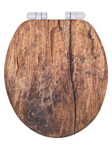 Wenko Absenkautomatik-WC-Sitz "Rustic" in Braun