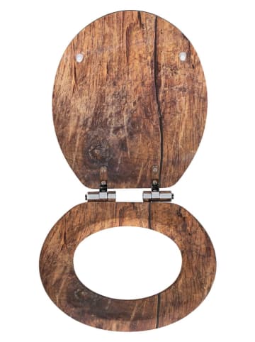 Wenko Absenkautomatik-WC-Sitz "Rustic" in Braun