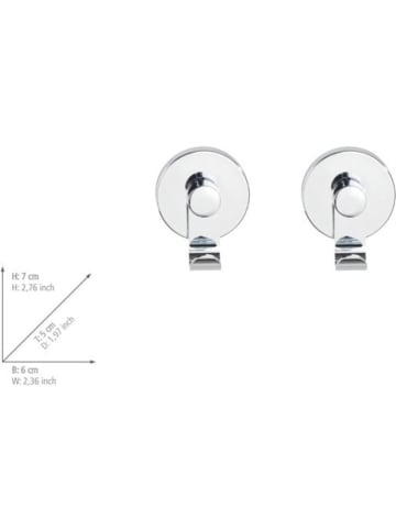 Wenko 2-delige set: wandhaken zilverkleurig - Ø 7 cm