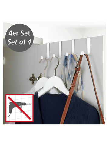 Wenko 4-delige set: handdoekhaken voor radiator wit