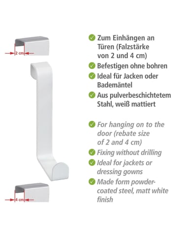 Wenko 4er-Set: Handtuchheizkörper-Haken in Weiß
