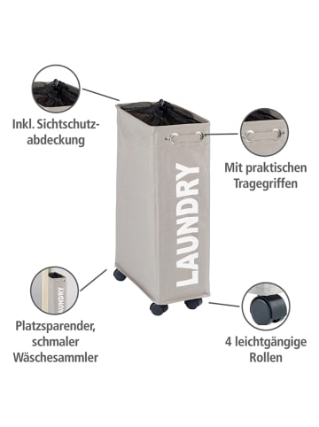 Wenko Kosz "Laundry" w kolorze szarobrązowym na pranie - 43 l