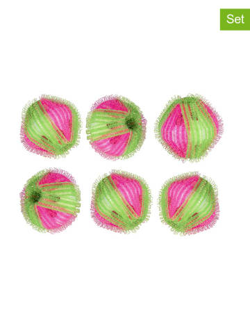 Wenko 6-delige set: wasballen roze/groen - Ø 4 cm