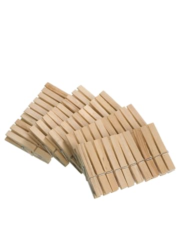 Wenko 100-delige set: wasknijpers natuur - (H)7 cm