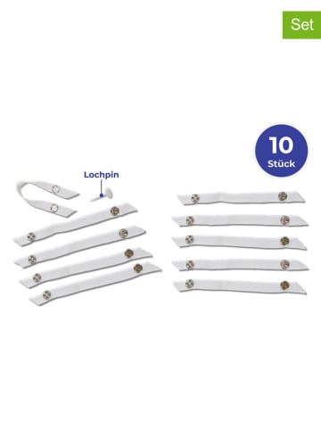 Maximex 10-delige set: theedoekhangers wit