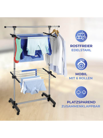 Wenko Wasrek "Maximex" zilverkleurig - (B)120 x (H)143 x (D)56 cm