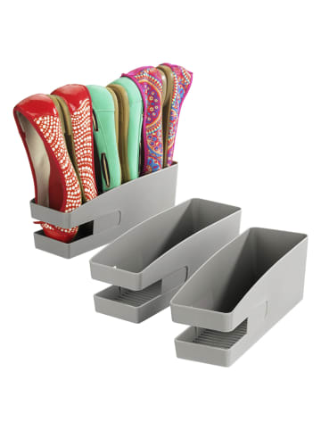 Wenko 3-delige set: schoenhouders grijs - (B)9 x (H)9,5 x (D)26,5 cm