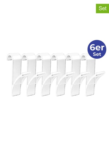 Wenko 6-delige set: handdoekhaken transparant - (H)10,5 cm