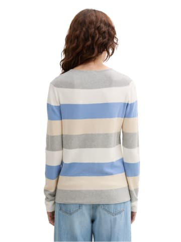 Tom Tailor Pullover in Grau/ Hellblau/ Beige