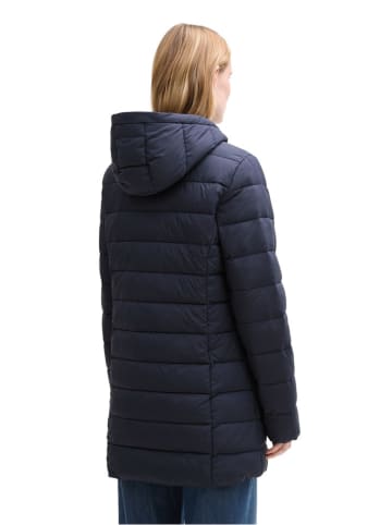 Tom Tailor Doorgestikte mantel donkerblauw