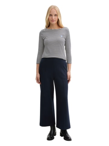 Tom Tailor Longsleeve in Weiß/ Dunkelblau