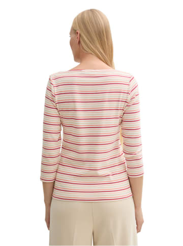 Tom Tailor Longsleeve in Weiß/ Beige/ Rosa