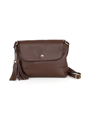 Lucca Baldi Leder-Umhängetasche "Bagni" in Dunkelbraun - (B)25 x (H)17 x (T)7 cm