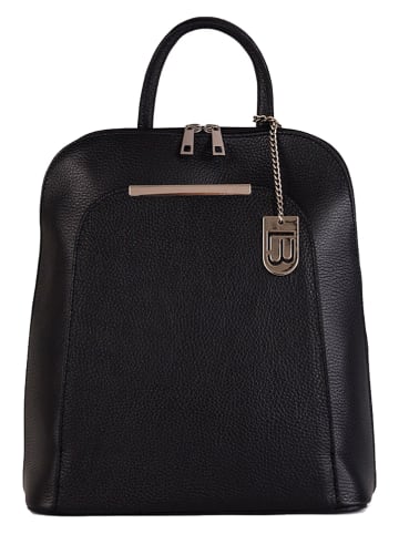 Lucca Baldi Leren rugzak "Cervia" zwart - (B)33 x (H)35 x (D)12 cm