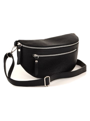 Lucca Baldi Leder-Gürteltasche "Burano" in Schwarz - (B)30 x (H)19 x (T)2 cm