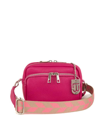 Lucca Baldi Leren schoudertas "Feltre" fuchsia - (B)19 x (H)15 x (D)7 cm