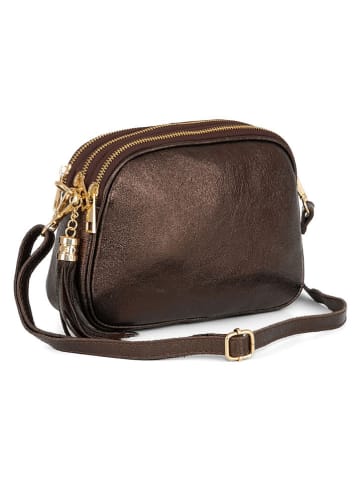 Pia Sassi Leren schoudertas "Monte Sparagio" goudkleurig - (B)23 x (H)17 x (D)7 cm