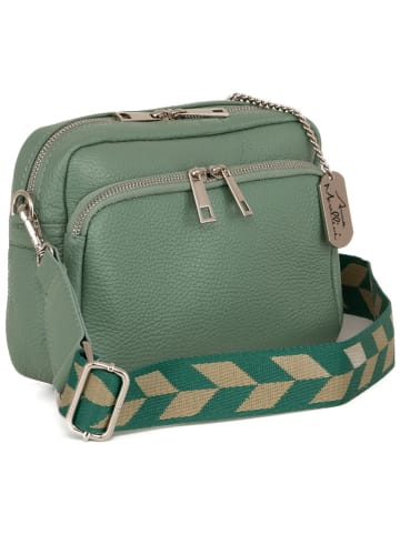 Anna Morellini Leren schoudertas "Erminia" groen - (B)22 x (H)17 x (D)9 cm