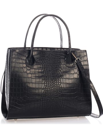 Mia Tomazzi Leren handtas "Nago" zwart - (B)30 x (H)27 x (D)13 cm