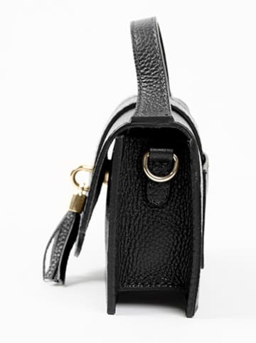 Lia Biassoni Leder-Henkeltasche in Schwarz - (B)20 x (H)13 x (T)6 cm