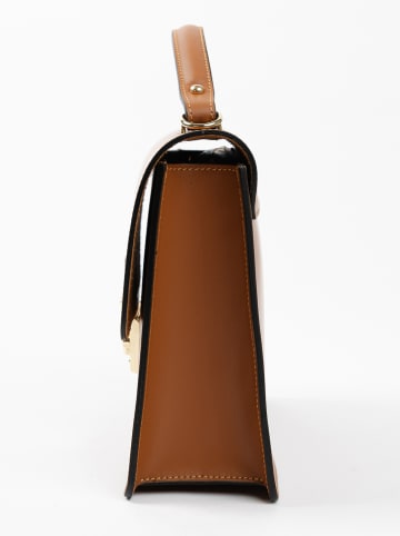 Lia Biassoni Skórzana torebka w kolorze jasnobrązowym - 27 x 24 x 8 cm