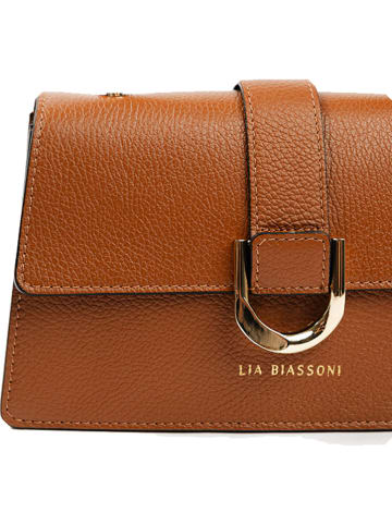Lia Biassoni Leder-Henkeltasche in Hellbraun - (B)25 x (H)16 x (T)8 cm