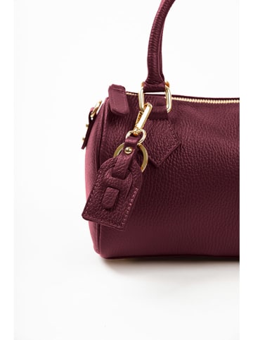 Lia Biassoni Leder-Henkeltasche in Lila - (B)22 x (H)17 x (T)13 cm