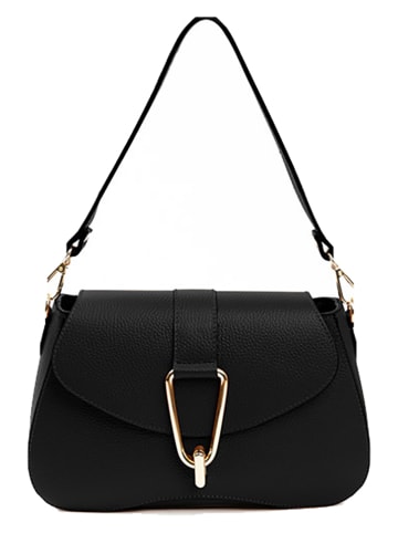 Lia Biassoni Leder-Schultertasche in Schwarz - (B)27 x (H)18 x (T)8 cm