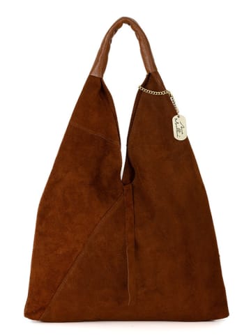 Anna Morellini Leren shopper "Eleonora" lichtbruin - (B)40 x (H)31 x (D)2 cm