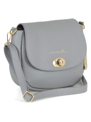 Anna Morellini Leder-Umhängetasche "Iseppa" in Grau - (B)24 x (H)21 x (T)9 cm