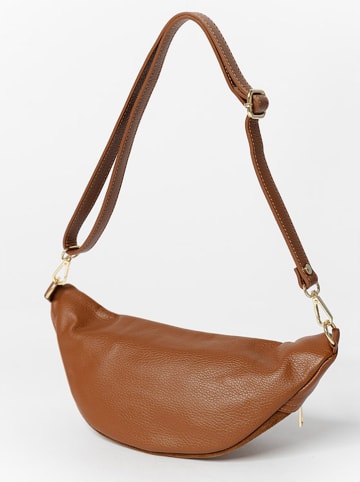 Anna Morellini Leren borstbuidel "Carola" camel - (B)32 x (H)16 x (D)9,5 cm