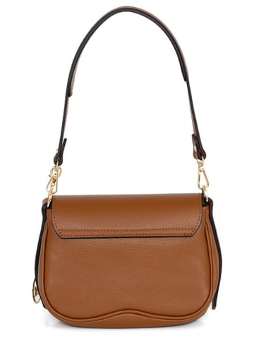 Mia Tomazzi Skórzana torebka "Bambaia" w kolorze jasnobrązowym - 23 x 18 x 11 cm