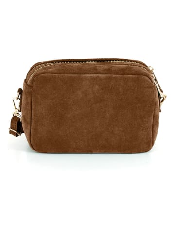 Mia Tomazzi Leder-Umhängetasche ''Vittadini'' in Braun - (B)23 x (H)16 x (T)11 cm