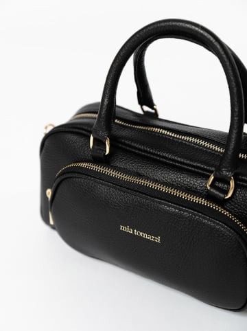 Mia Tomazzi Leder-Henkeltasche "Barellai" in Schwarz - (B)29 x (H)13 x (T)9 cm