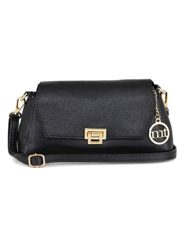 Mia Tomazzi Leren schoudertas "Berbera" zwart - (B)27 x (H)16 x (D)8 cm