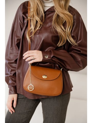 Mia Tomazzi Skórzana torebka "Evaristo" w kolorze jasnobrązowym - 23 x 16 x 6 cm