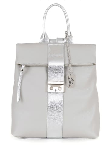 Anna Morellini Leren rugzak "Azalea" grijs - (B)30 x (H)31 x (D)11 cm