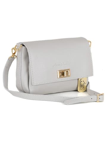 Anna Morellini Leren schoudertas "Matalia" grijs - (B)22 x (H)17 x (D)9 cm