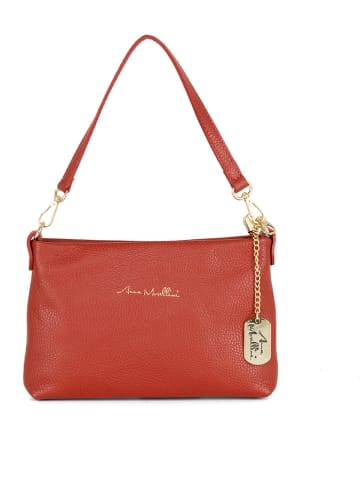 Anna Morellini Leren schoudertas "Sancia" rood - (B)25 x (H)16 x (D)4 cm