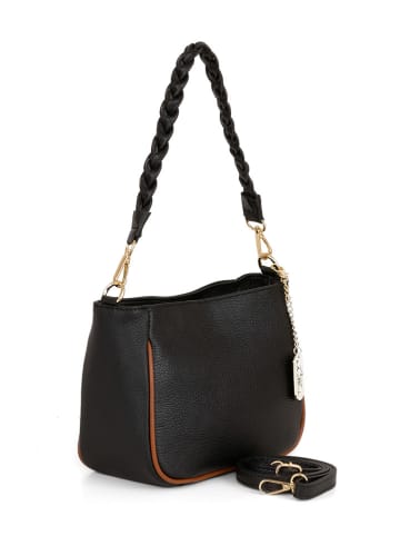 Anna Morellini Skórzana torebka w kolorze czarnym - 23 x 18 x 12 cm